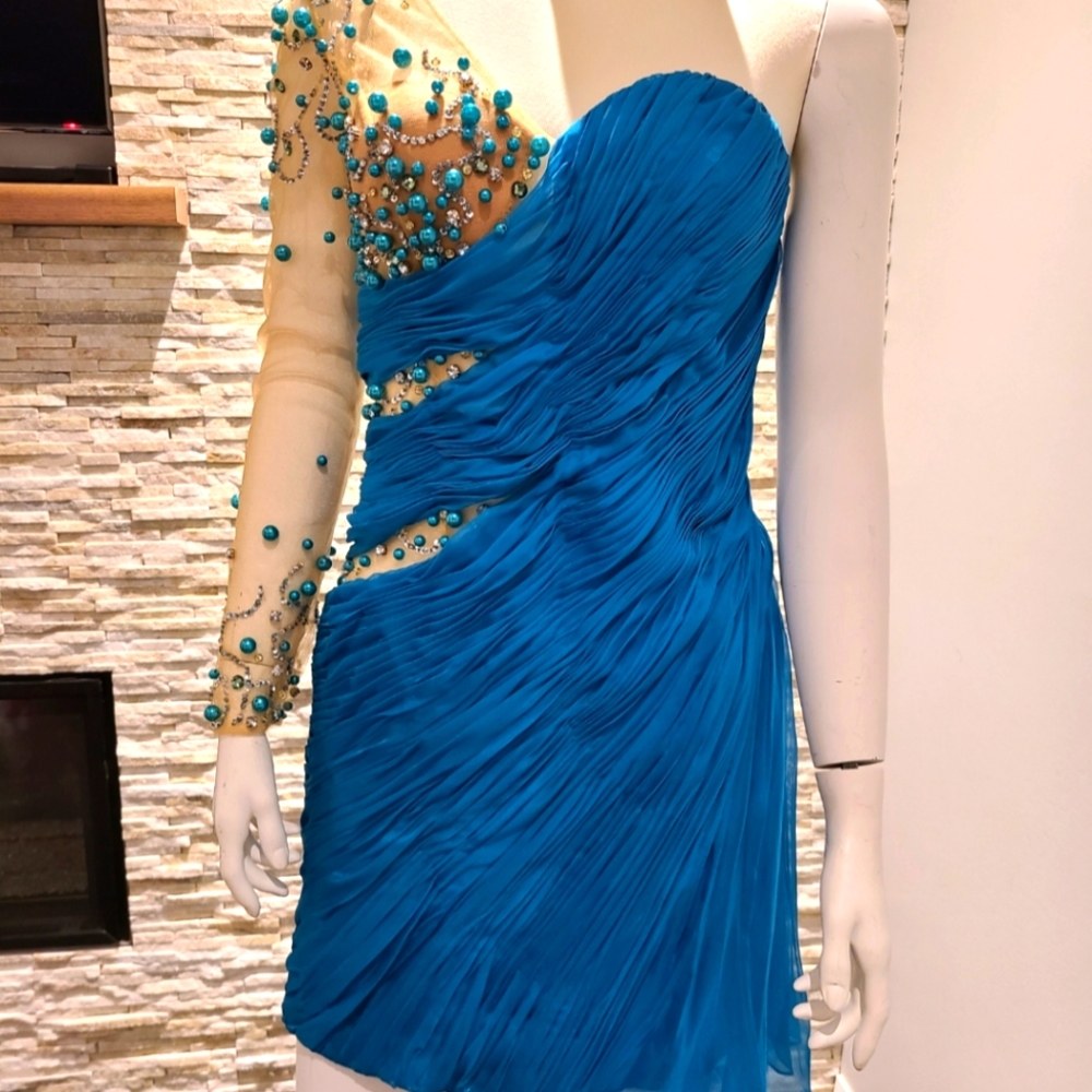 Chrystal Pearl & Couture Cocktail Dress.